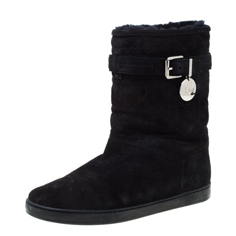 Snow boots Dior Black size 38 EU in Fur 